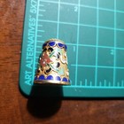 Vintage Cloisonn   Style Sewing Thimble Enamel Painted