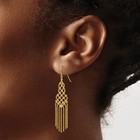 14k Solid Yellow Gold Bead Chain Dangle Earrings