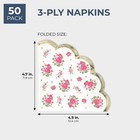 Juvale Vintage Floral Paper Party Napkins  Scalloped Edge  3 Ply  50 Pack 