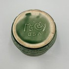Vintage Mccoy Greek Key Green Pottery Flowerpot Planter W attached Saucer