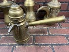 Antique Middle East Coffee Pot Dallah Brass Silver Inlaid Bronze Islamic Lot