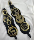 Brass Horse Medallion Antique Vintage Lot Horseshoe Crescent Leather Strap Tlc