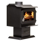 Ashley Hearth Products 1 200 Square Feet 68 000 Btus Pedestal Wood Stove  Black