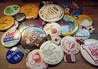 Vtg Pinback Button   Enameled Pin Lot Of 30 - Retro Pins From The 80 s   90 s 