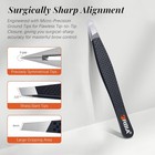Slant Tweezers Set  Ultra-precise Tips  Non-slip Grip  Travel Case   Gift Box