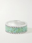 New Interlocking G Sterling Silver   Enamel Band Ring Size Us8 It17  460