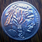 1 Troy Oz 999 Silver New Buffalo Indian Round Free Insured Ship