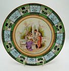 Antique  nippon  Pair Of Portrait Plates 10-1 2  Women In Garden