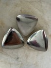 Vintage Danish Mid-century Modern Triangular Stainless Steel Nut snack Bowls - 3