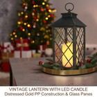 Bright Zeal 13 5  Outdoor Led Candle Lantern  Distressed Gold  Battery Powered