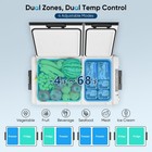 12 Volt Refrigerator Car Fridge - 61qt 58l  Dual Zone Electric Cooler Car