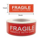 300pcs Fragile Stickers For Shipping Moving 1x3 Inch Small Small  Red