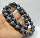 Antique Ancient Near Eastern Old Lapis Lazuli Stone Beads With White-metal Neckl