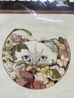 New Vintage 1981 Dimensions Crewel Needlework Kit  fancy Cat  16 X 16  Sealed