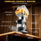 Cordless Compact Router For Dewalt 20v Battery  tool Only   6 Speed 30000rpm