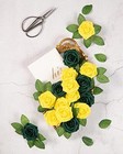  25pcs Artificial Roses Flowers Fake Roses With Stems Real Touch Foam Yellow
