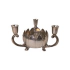 Vintage Silverplate Reed And Barton  333 Lotus Flower Bowl  3 Candle Holder