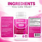 3 Bottles Rosabella Organic Beetroot 1300mg  Support Blood Flow   Heart Health