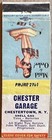 Chester Garage Chestertown Ny New York Girlie Pinup Vintage Matchbook Cover