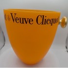 Veuve Clicquot Orange Acrylic Champagne Ice Bucket Gold Knob Handle Barware Rare