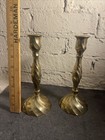 Brass Candle Stick Holders Vintage Pair  8   tall Twist Design Made In India