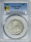 1932 Canada 50 Cents - Very Fine  Pcgs Vf20  Rare Key Date