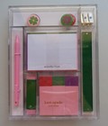 Kate Spade Tackle Box Office Set Desk Organizer Magnet Sharpener Ruler Erase Pan