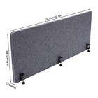Grey Clamp-on Desktop Privacy Panel Cubicle Desk Divider  Acoustic Partition