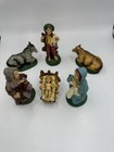 Vtg 6 Pc Nativity Set Christmas Manger Scene Composite Figurines Made In Italy