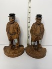 Pair Of Vintage Wood Man Hobo Bookend Folkart Syroco Approx 7 5  Tall Gag Gift