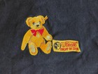 Steiff Canvas Zippered Black Bag -- 2 Handles -- Embroidered Bear On Front