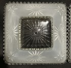 Vtg Art Deco Mcm Glass Ceiling Light Shade Frosted White Starbursts 11   set Of 2