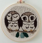 Cute Owls Punch Needle Embroidery 9 1 2 X    9 1 2    Art Wall Hanging Handmade