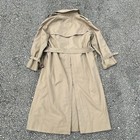 Vintage Burberry London Wool Trench Coat Size 12 Long Beige Lined Belted Read 