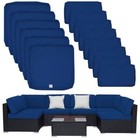  14 Pack Outdoor Patio Seat And Back Cushion 14pack small  Aegean Blue