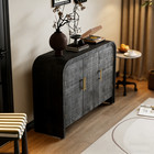 Minimalist Curved Wood Credenza Sideboard Buffet Storage Cabinet Console Table