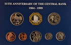 1999 Trinidad   Tobago 35th Anniversary Central Bank 8 Coin Proof Set Box   Coa