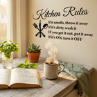 Kitchen Rules Wall Decal Inspirational Quote Vinyl Sticker Dining Room Decor Art