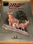 Vintage Miller High Life Beer Mirror White Tailed Buck Deer First Printing