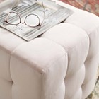 Modway Contour Tufted Button Performance Velvet Upholstered Cube Ottoman In Pink