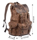 Men Waxed Canvas Leather Backpack Travel Rucksack Camping Hiking School Book Bag