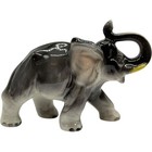 Vintage Ceramic Elephant Figurine Decor Animal Statue Collectible Gray