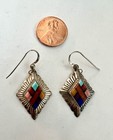 Turquoise Sterling Silver Earrings Native American Quoc Turquoise Inc  Southwest