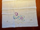 Vintage Linen Iris Kitchen Tea Towel Embroidered Iris 28x17 5 