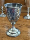 3 Goblets  2 Italy Fb Rogers Silverplate  1 Grapes Leaves Kiddush   Lid 4 25 