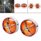 3-1 4   Turn Signal Amber Lens Bezel Trim For Harley Road King Glide Fltr Fltrx