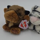Swibco Puffkins Mini Beanbag Plush Lot Of 3 Bear Tiger Bison 1997