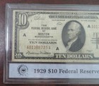 1929  10 National Bank Note   Boston Massachusetts   Pcs Stamps And Coins Holder