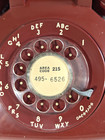 Vintage Red Bell System Western Electric Rotary Dial Desk Phone Model 500 1972