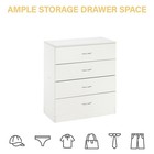 4-drawer Dresser White With Metal Handles Bedside Night Stand Bedroom Furniture
